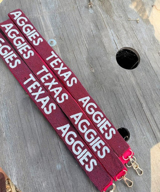 Beaded Purse Strap - Texas Aggies