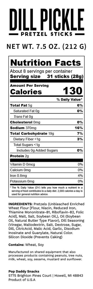 Pop Daddy Snacks - 7.5oz - Dill Pickle