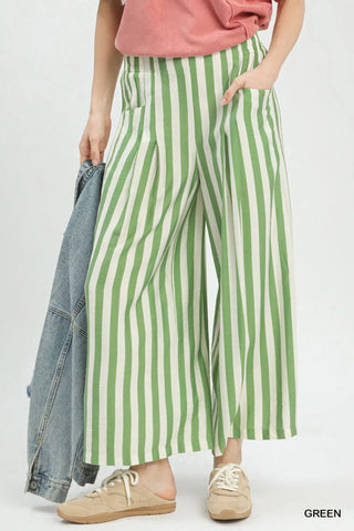 Bailey Striped Pants in Green
