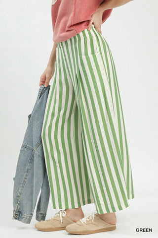 Bailey Striped Pants in Green