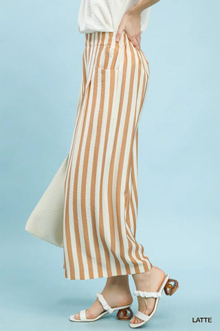 Bailey Striped Pants in Latte