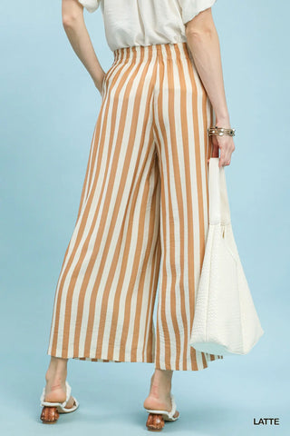 Bailey Striped Pants in Latte