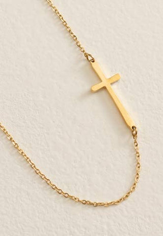 ND Belief Side Cross Necklace