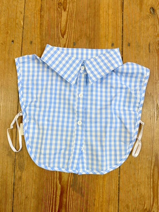 Faux Collar Blue Gingham