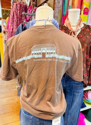 BYH Barn and Bikes Tee in Brown