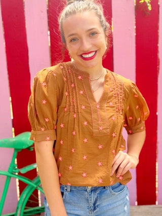 Star Embroidered Top