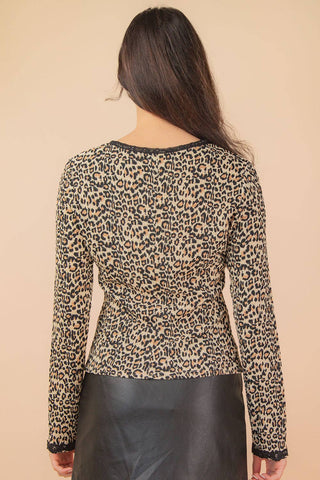Rami Leopard Printed Lace Top