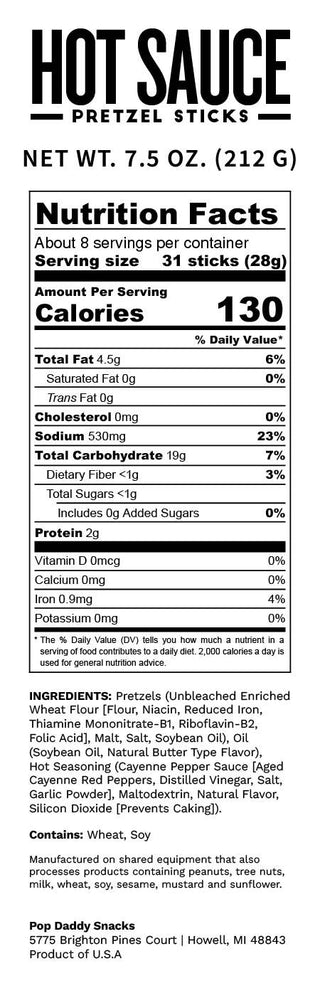 Pop Daddy Pretzels Hot Sauce