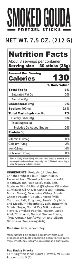 Pop Daddy Snacks - 7.5oz - Smoked Gouda