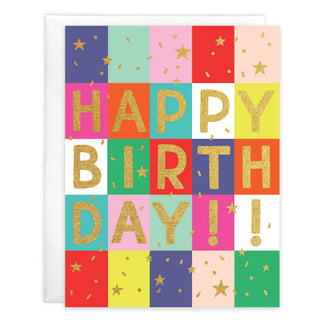 Birthday Greeting Card - Colorful Squares