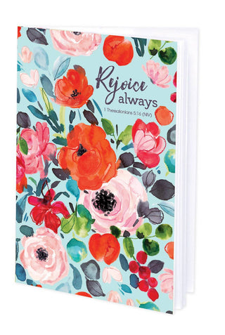 Mini Journal - Roses on Blue - with scripture