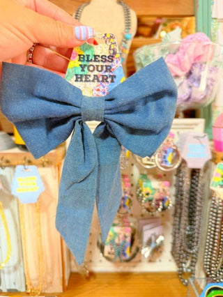 Denim Hair Bow