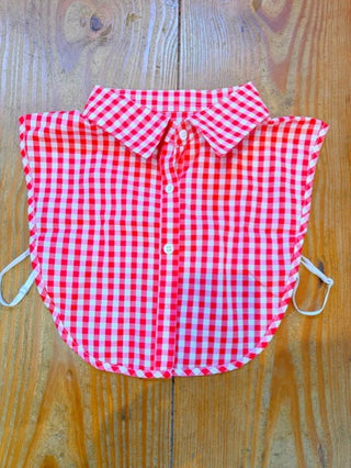 Faux Collar Red Gingham