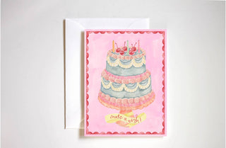 Stephanie Tara Make a wish retro cake birthday card