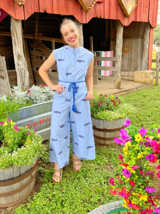 Embroidered Fish Jumpsuit