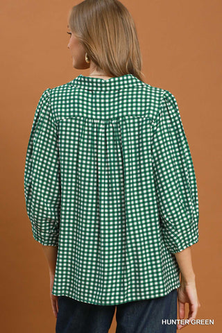 Shaylie Green Check Top