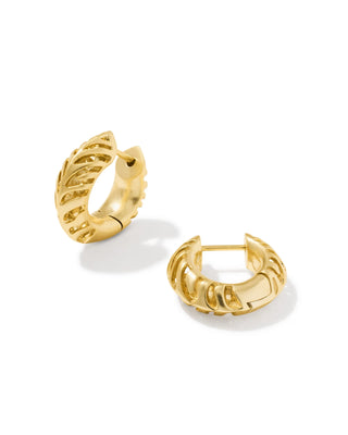 Kendra Scott Tiger Stripped Mikki Gold Huggie Earrings