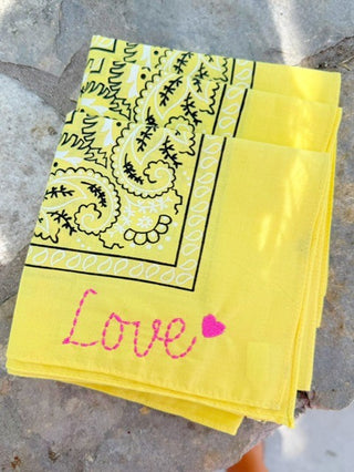 Embroidered Bandana - Love