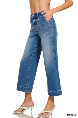 Maggie Cropped Wide Leg Jeans