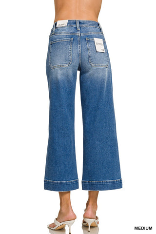 Maggie Cropped Wide Leg Jeans