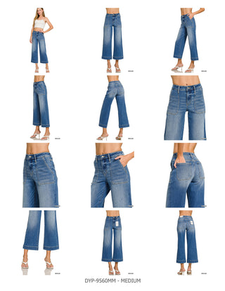 Maggie Cropped Wide Leg Jeans