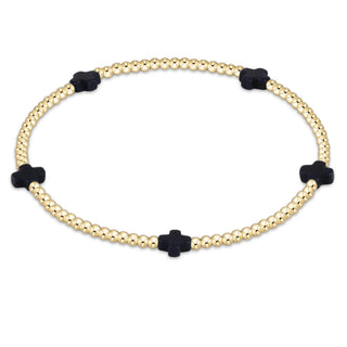 enewton signature cross 2mm gold bracelet navy