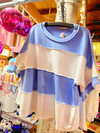 Miranda Stripe Top Periwinkle