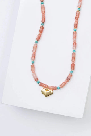 Rose Agate Stone Necklace