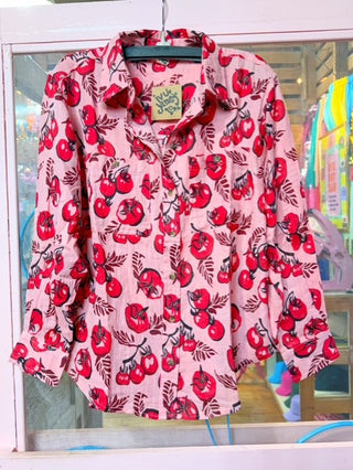 Tomato Print Camp Shirt