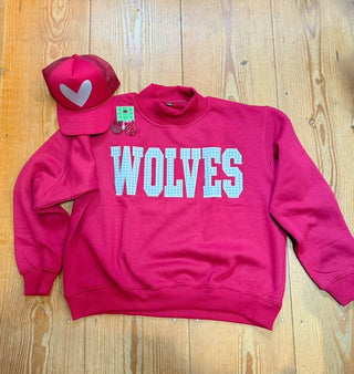 Wolves Gingham Mock Neck