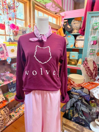 Wolves Cutout Long Sleeve Tee