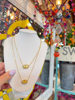 Kendra Scott Elisa Scalloped Necklace - Yellow Iridescent Abalone